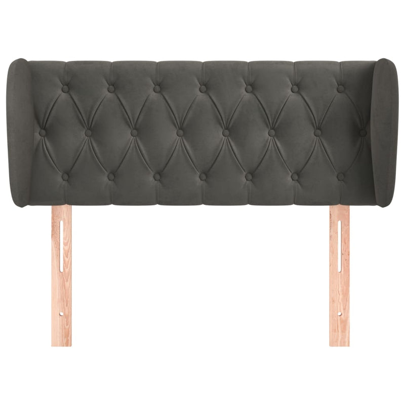 vidaXL sötétszürke bársony fejtámla szárnyakkal 93x23x78/88 cm