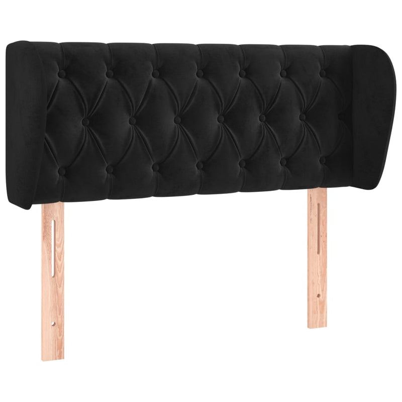 vidaXL fekete bársony fejtámla szárnyakkal 93x23x78/88 cm