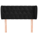 vidaXL fekete bársony fejtámla szárnyakkal 93x23x78/88 cm