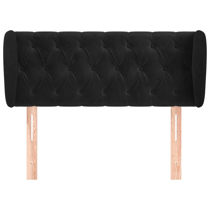 vidaXL fekete bársony fejtámla szárnyakkal 93x23x78/88 cm