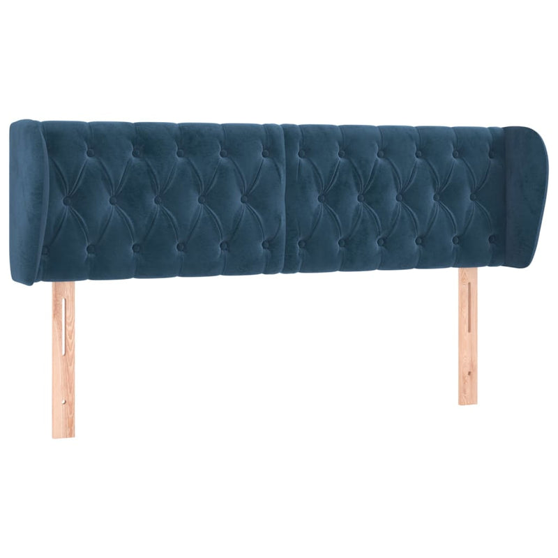 vidaXL sötétkék bársony fejtámla 147x23x78/88 cm