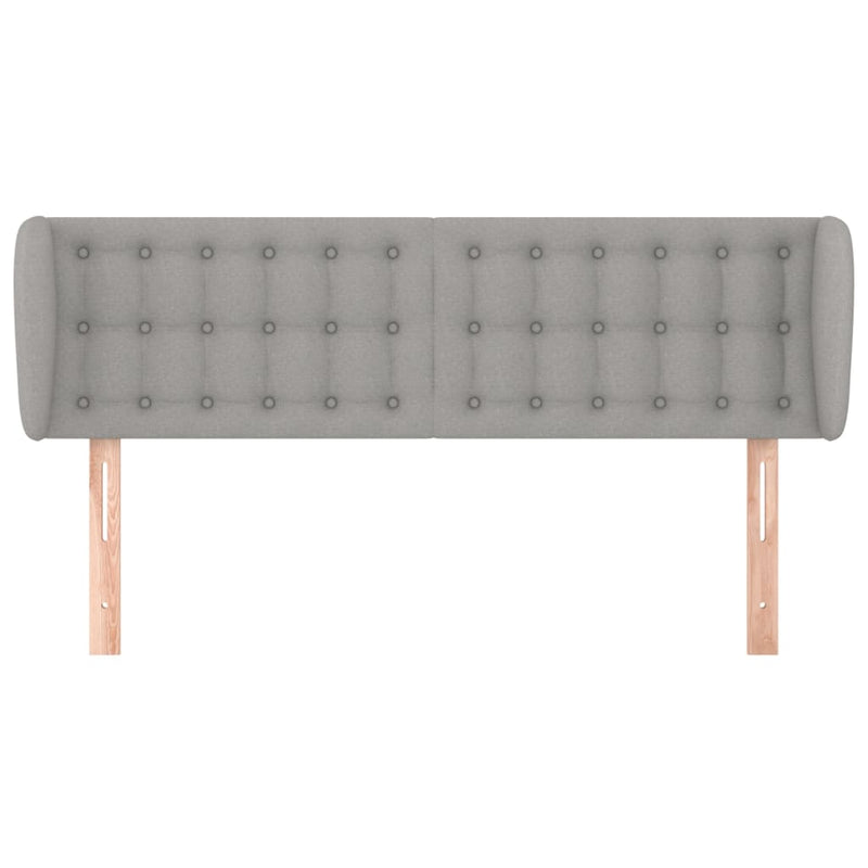 vidaXL világosszürke szövet fejtámla szárnyakkal 147x23x78/88 cm