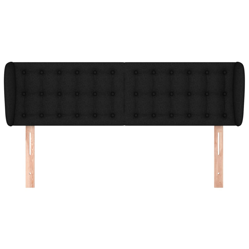 vidaXL fekete szövet fejtámla szárnyakkal 147x23x78/88 cm