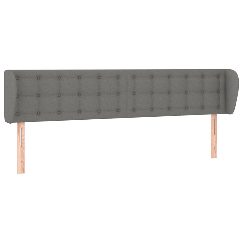 vidaXL sötétszürke szövet fejtámla szárnyakkal 163x23x78/88 cm