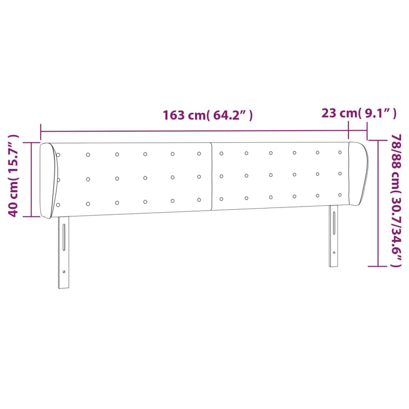 vidaXL sötétbarna szövet fejtámla 163x23x78/88 cm
