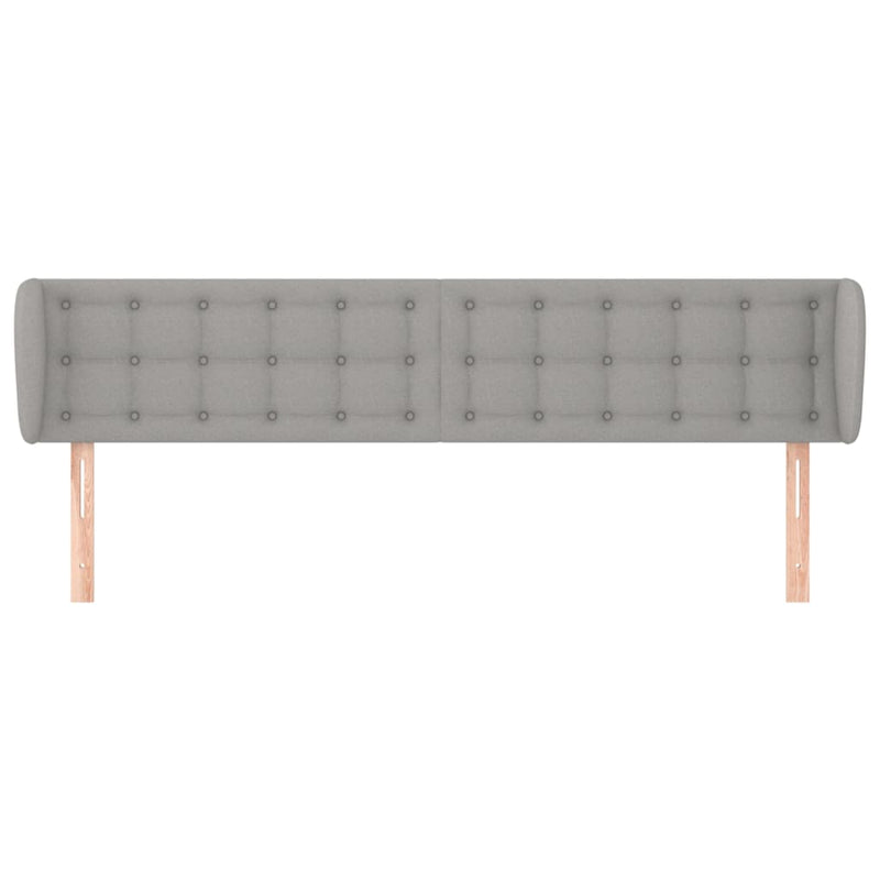vidaXL világosszürke szövet fejtámla szárnyakkal 183x23x78/88 cm