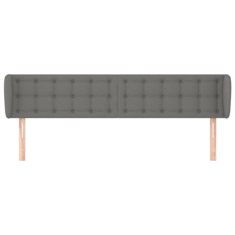 vidaXL sötétszürke szövet fejtámla szárnyakkal 183x23x78/88 cm
