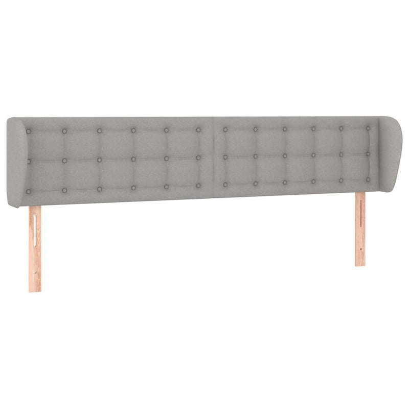 vidaXL világosszürke szövet fejtámla szárnyakkal 203x23x78/88 cm