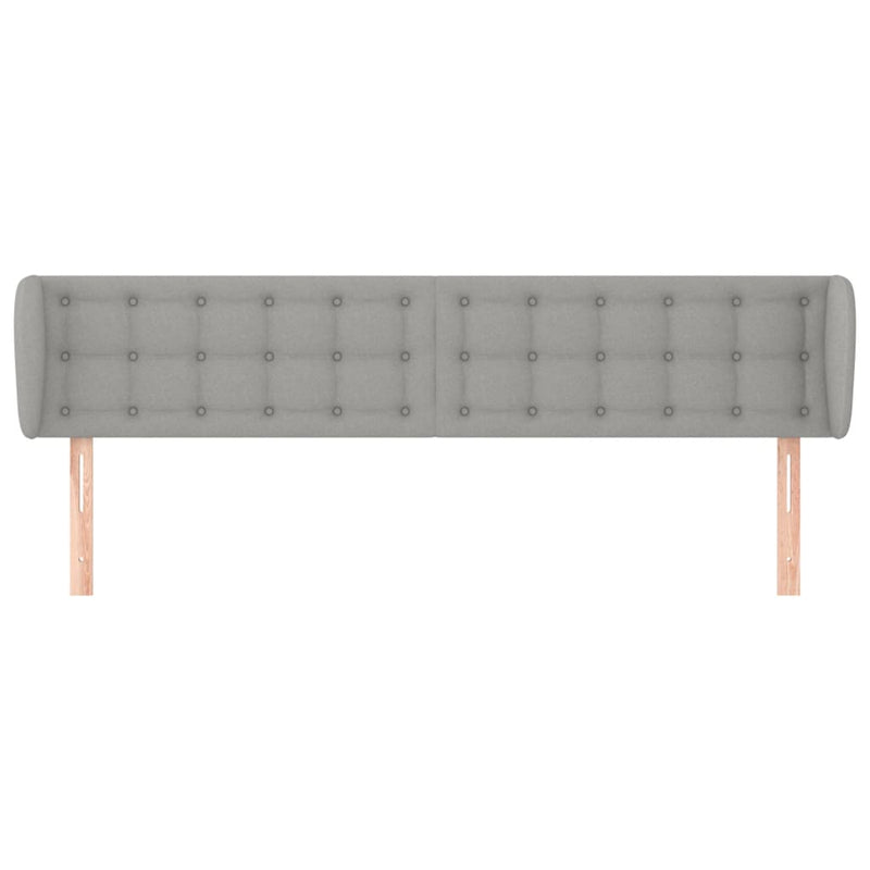 vidaXL világosszürke szövet fejtámla szárnyakkal 203x23x78/88 cm