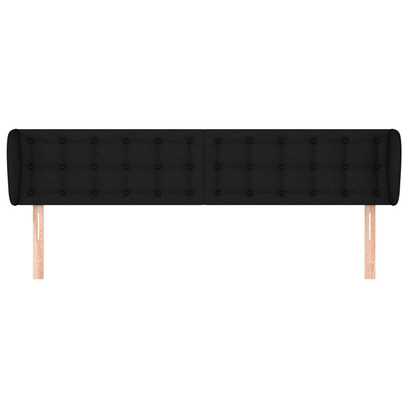 vidaXL fekete szövet fejtámla szárnyakkal 203x23x78/88 cm