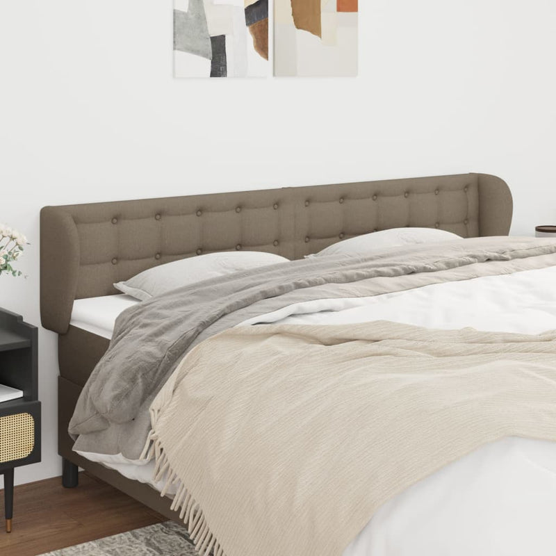 vidaXL tópszínű szövet fejtámla szárnyakkal 203x23x78/88 cm