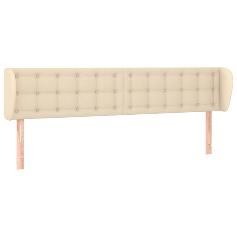 vidaXL krémszínű szövet fejtámla 203x23x78/88 cm