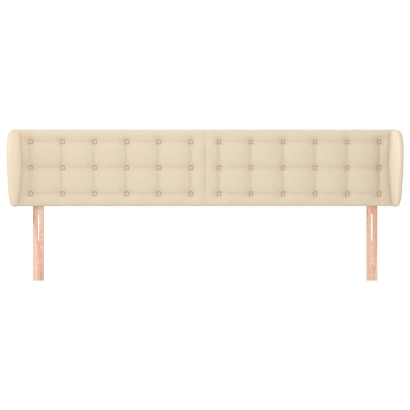 vidaXL krémszínű szövet fejtámla 203x23x78/88 cm