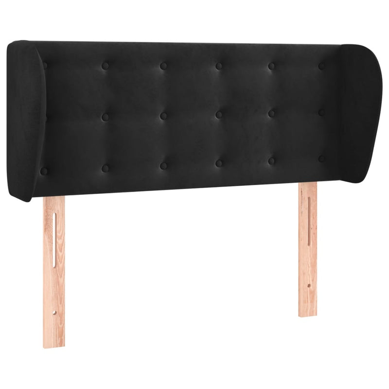 vidaXL fekete bársony fejtámla szárnyakkal 83x23x78/88 cm
