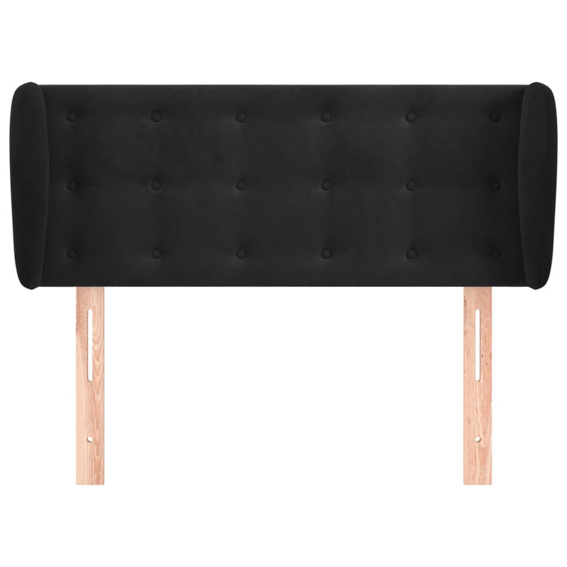 vidaXL fekete bársony fejtámla szárnyakkal 83x23x78/88 cm