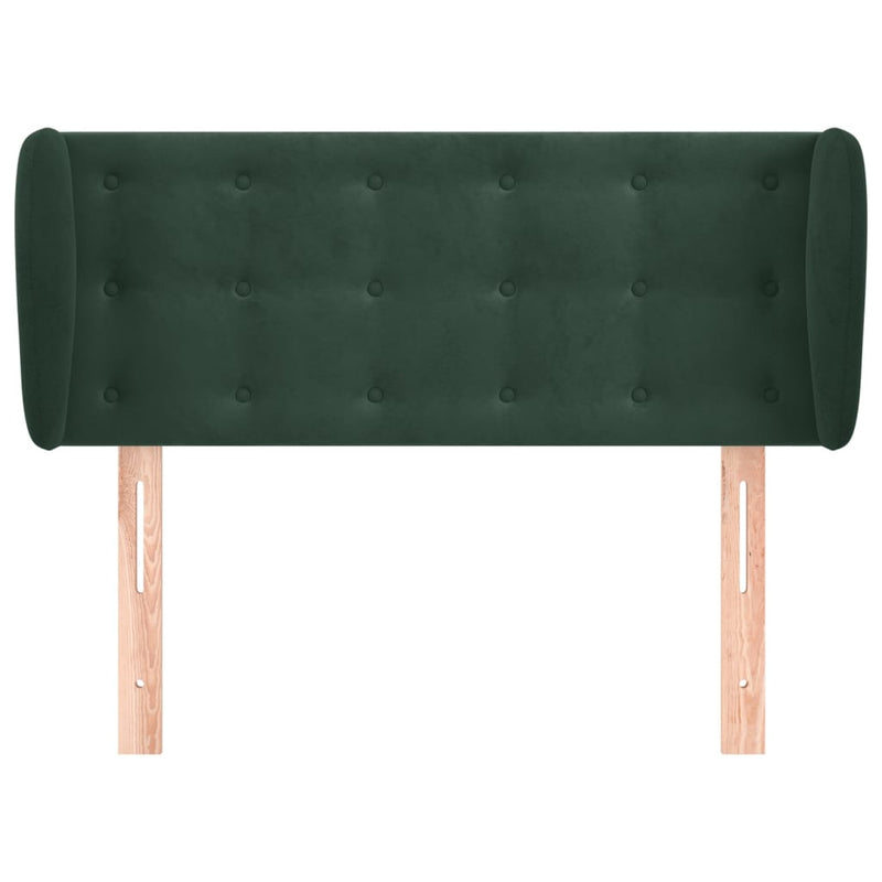 vidaXL sötétzöld bársony fejtámla szárnyakkal 83x23x78/88 cm
