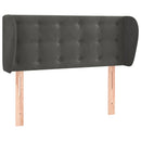 vidaXL sötétszürke bársony fejtámla szárnyakkal 93x23x78/88 cm