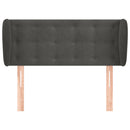 vidaXL sötétszürke bársony fejtámla szárnyakkal 93x23x78/88 cm