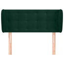 vidaXL sötétzöld bársony fejtámla szárnyakkal 93x23x78/88 cm