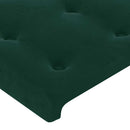 vidaXL sötétzöld bársony fejtámla szárnyakkal 93x23x78/88 cm