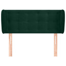 vidaXL sötétzöld bársony fejtámla szárnyakkal 103x23x78/88 cm