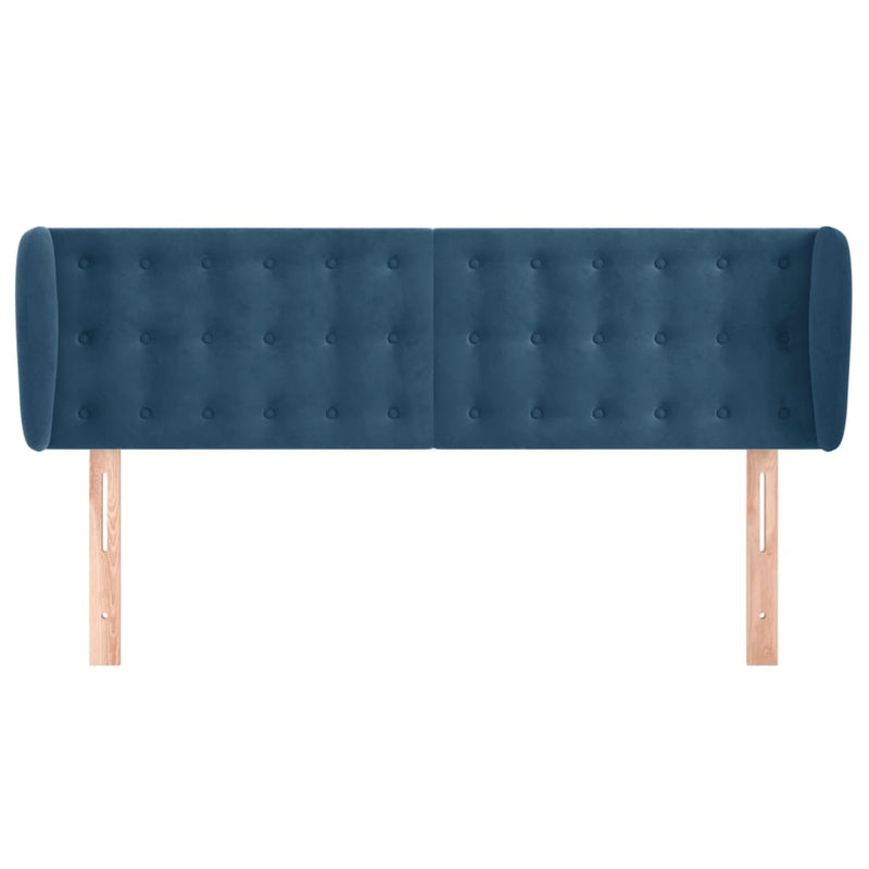 vidaXL sötétkék bársony fejtámla 147x23x78/88 cm