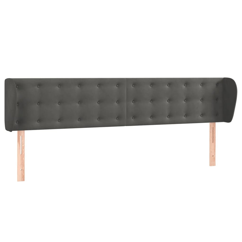 vidaXL sötétszürke bársony fejtámla szárnyakkal 183x23x78/88 cm