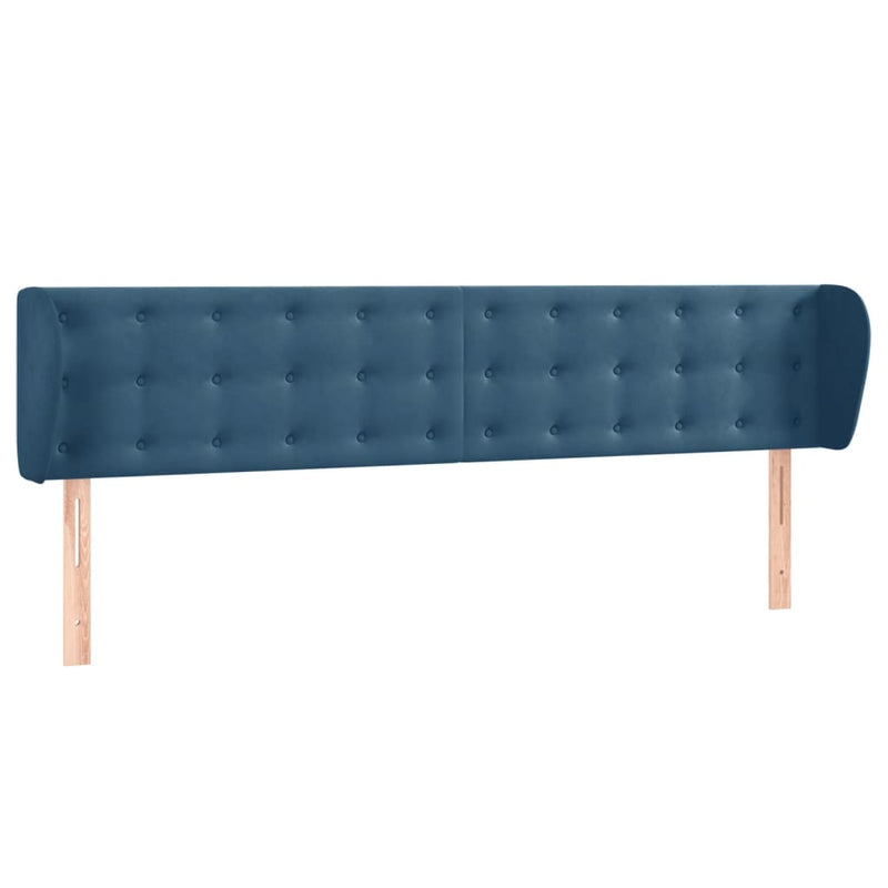 vidaXL sötétkék bársony fejtámla 183x23x78/88 cm