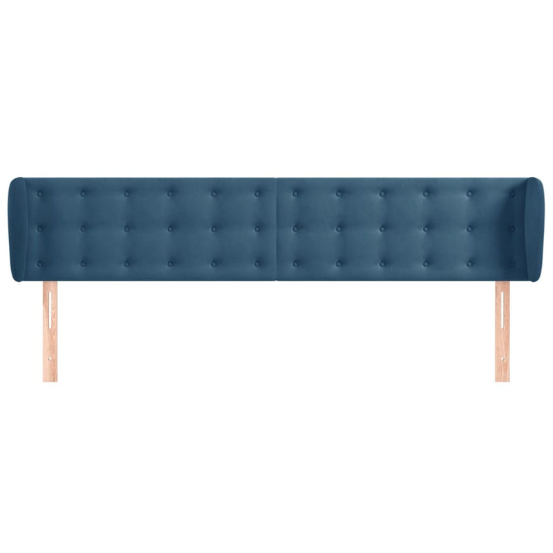 vidaXL sötétkék bársony fejtámla 183x23x78/88 cm