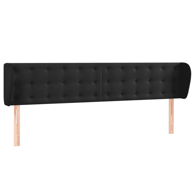 vidaXL fekete bársony fejtámla szárnyakkal 203x23x78/88 cm