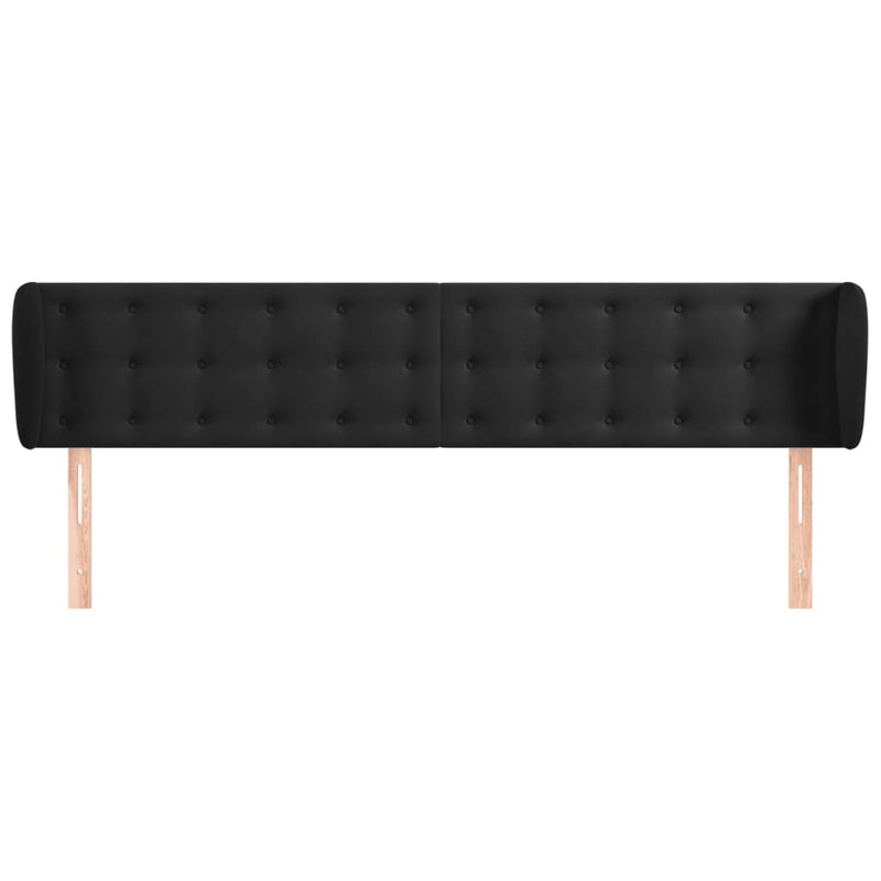 vidaXL fekete bársony fejtámla szárnyakkal 203x23x78/88 cm