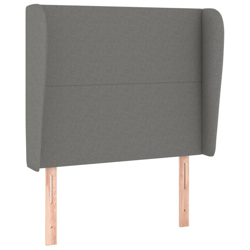 vidaXL sötétszürke szövet fejtámla szárnyakkal 83 x 23 x 118/128 cm
