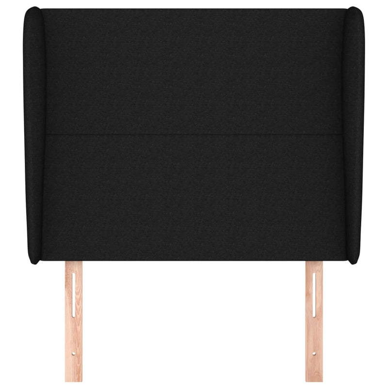 vidaXL fekete szövet fejtámla szárnyakkal 83 x 23 x 118/128 cm