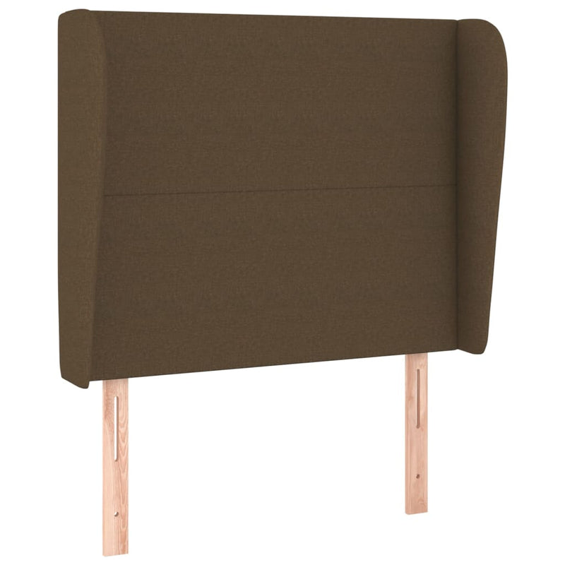 vidaXL sötétbarna szövet fejtámla szárnyakkal 83 x 23 x 118/128 cm
