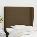vidaXL sötétbarna szövet fejtámla szárnyakkal 83 x 23 x 118/128 cm