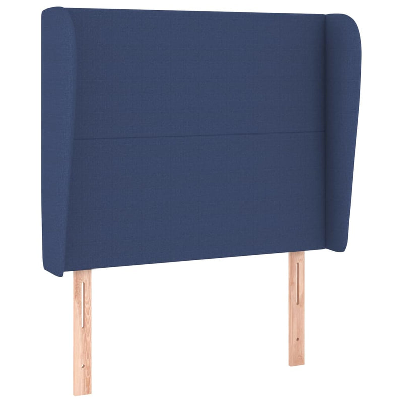vidaXL kék szövet fejtámla szárnyakkal 83 x 23 x 118/128 cm