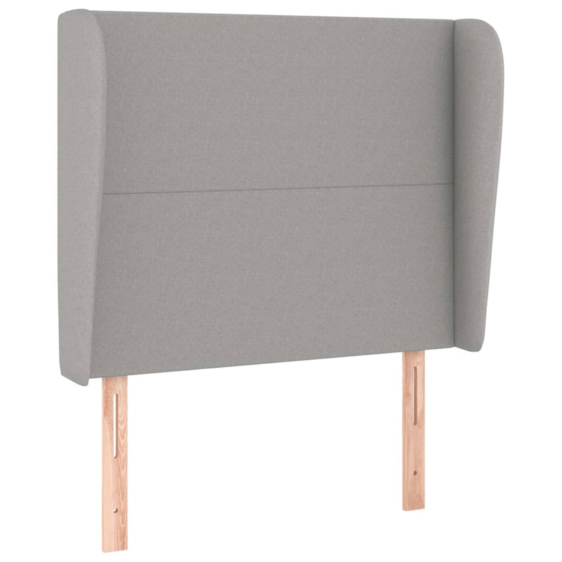 vidaXL világosszürke szövet fejtámla szárnyakkal 93 x 23 x 118/128 cm