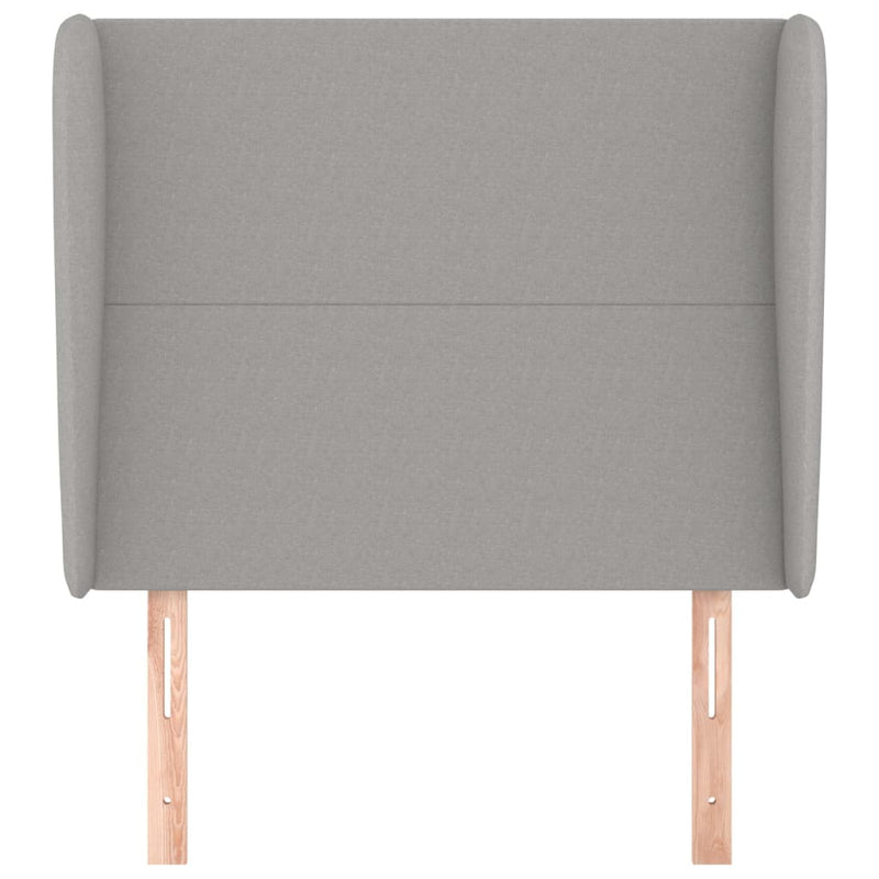 vidaXL világosszürke szövet fejtámla szárnyakkal 93 x 23 x 118/128 cm
