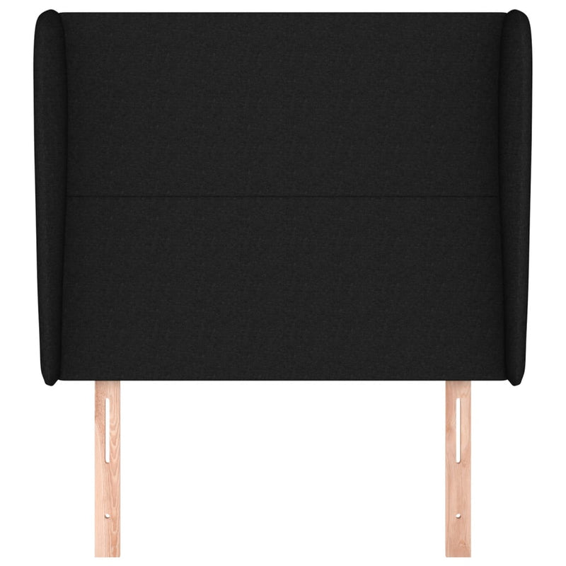 vidaXL fekete szövet fejtámla szárnyakkal 93 x 23 x 118/128 cm