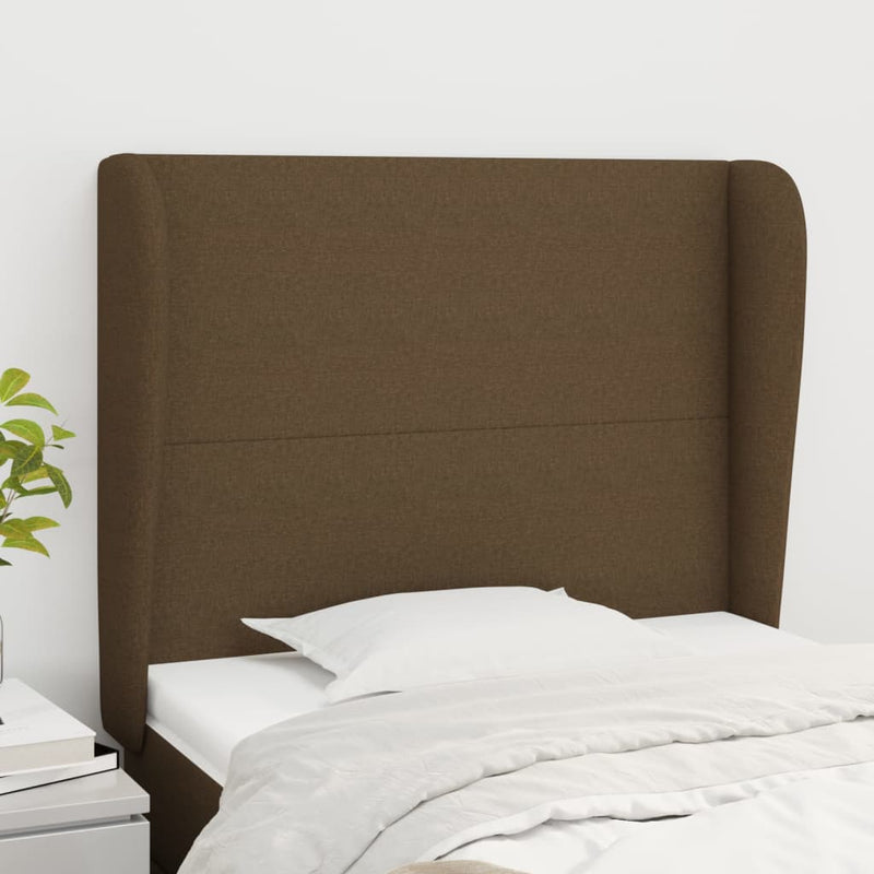 vidaXL sötétbarna szövet fejtámla szárnyakkal 93 x 23 x 118/128 cm