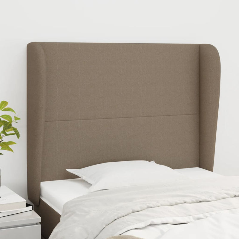 vidaXL tópszínű szövet fejtámla szárnyakkal 93 x 23 x 118/128 cm
