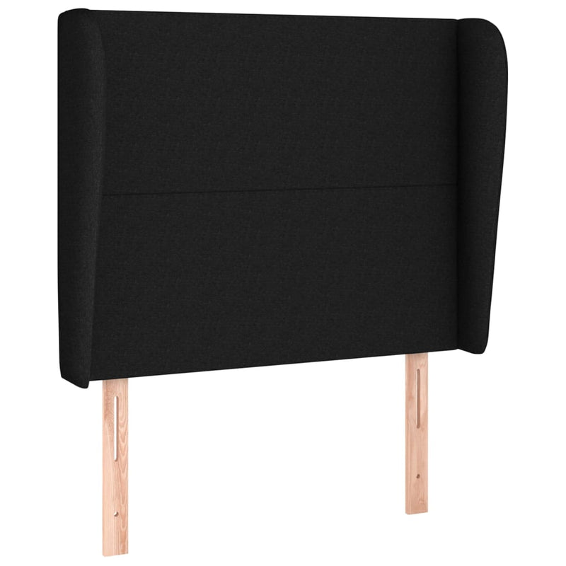 vidaXL fekete szövet fejtámla szárnyakkal 103 x 23 x 118/128 cm