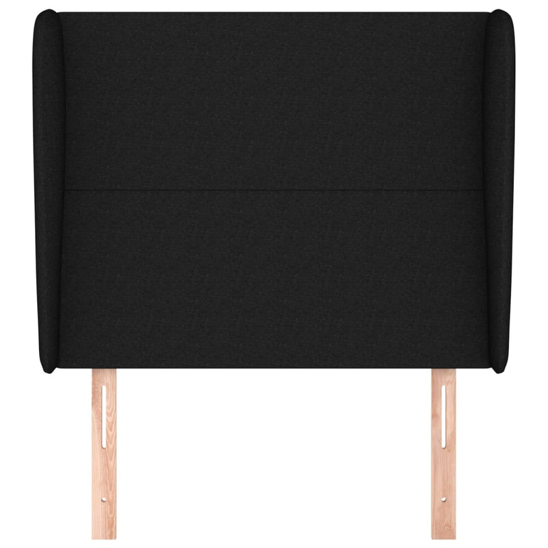 vidaXL fekete szövet fejtámla szárnyakkal 103 x 23 x 118/128 cm