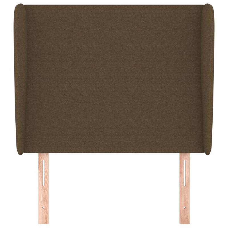 vidaXL sötétbarna szövet fejtámla szárnyakkal 103 x 23 x 118/128 cm