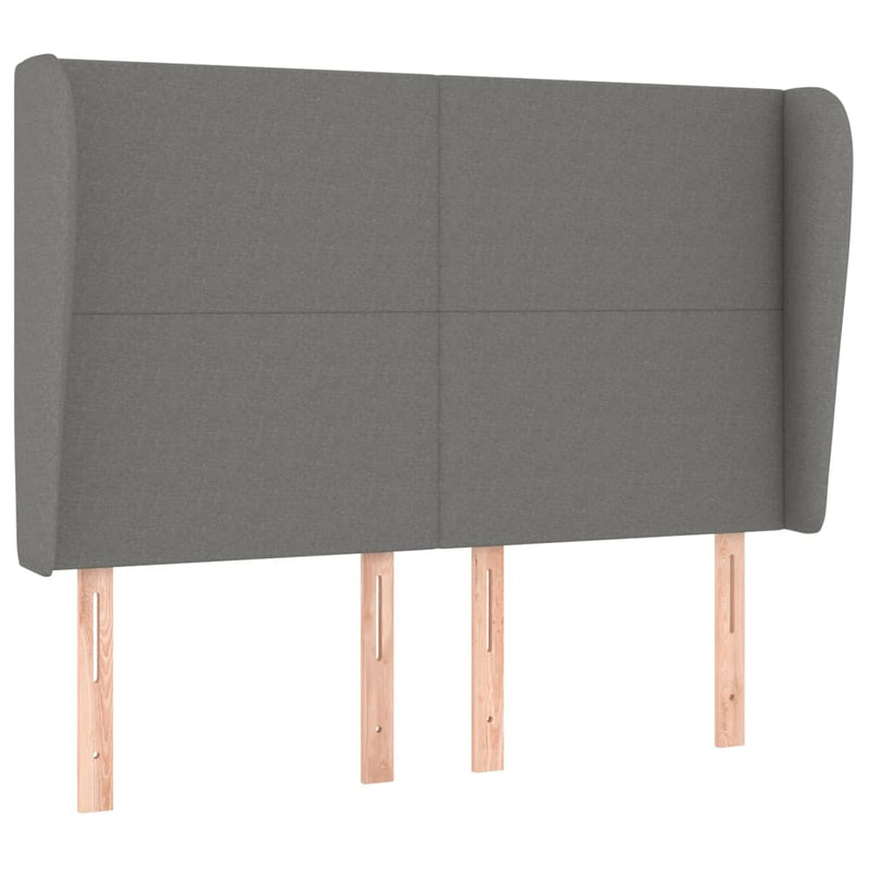vidaXL sötétszürke szövet fejtámla szárnyakkal 147 x 23 x 118/128 cm