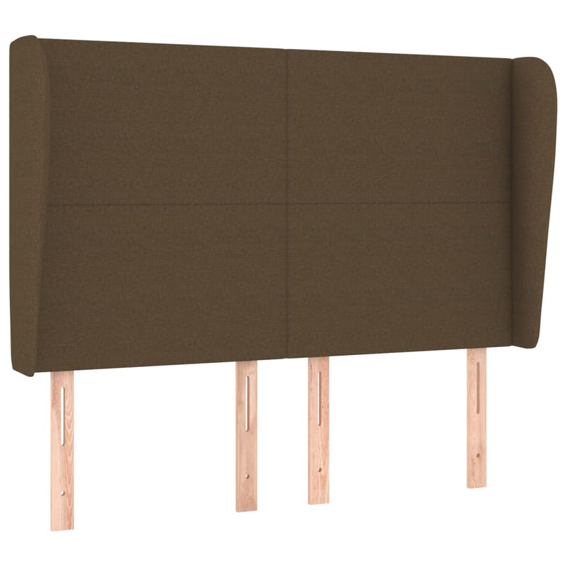 vidaXL sötétbarna szövet fejtámla szárnyakkal 147 x 23 x 118/128 cm