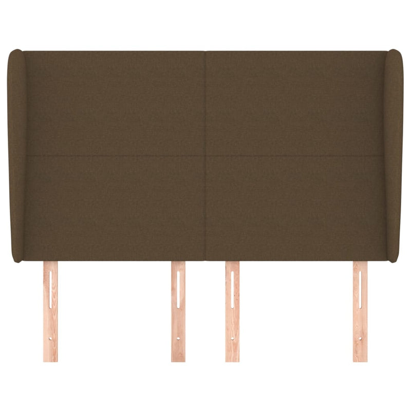 vidaXL sötétbarna szövet fejtámla szárnyakkal 147 x 23 x 118/128 cm