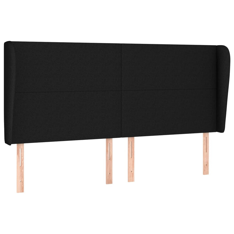 vidaXL fekete szövet fejtámla szárnyakkal 163 x 23 x 118/128 cm