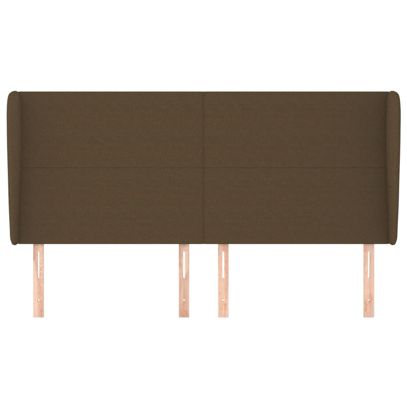 vidaXL sötétbarna szövet fejtámla szárnyakkal 163 x 23 x 118/128 cm