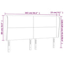 vidaXL kék szövet fejtámla szárnyakkal 163 x 23 x 118/128 cm